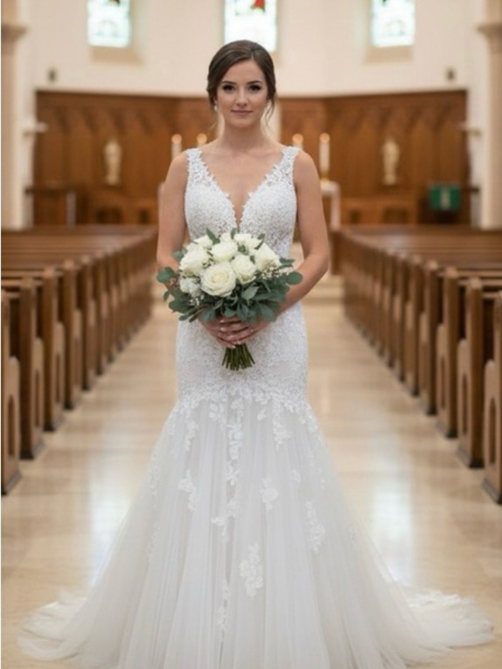 David Tutera Ivory Lace Bridal Gown